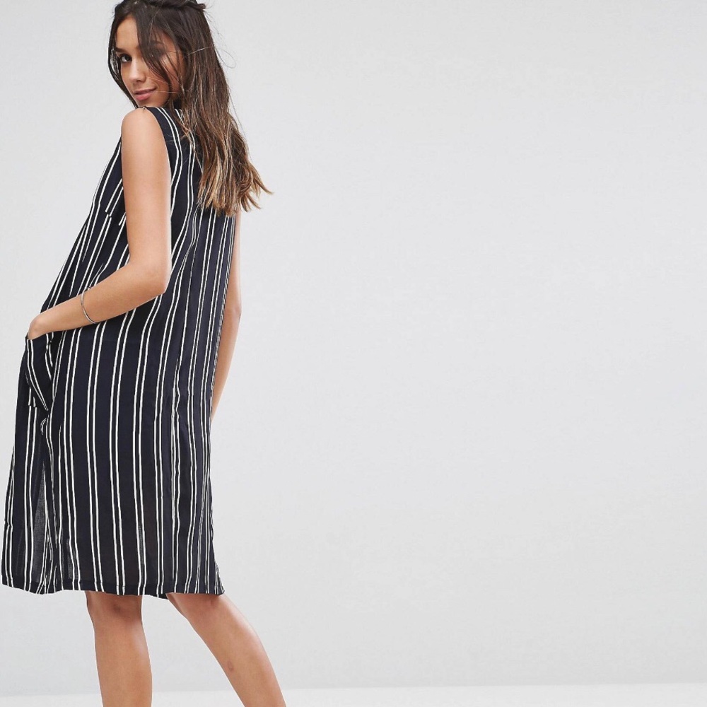 NWOT Glamorous Stripe Sleeveless Duster